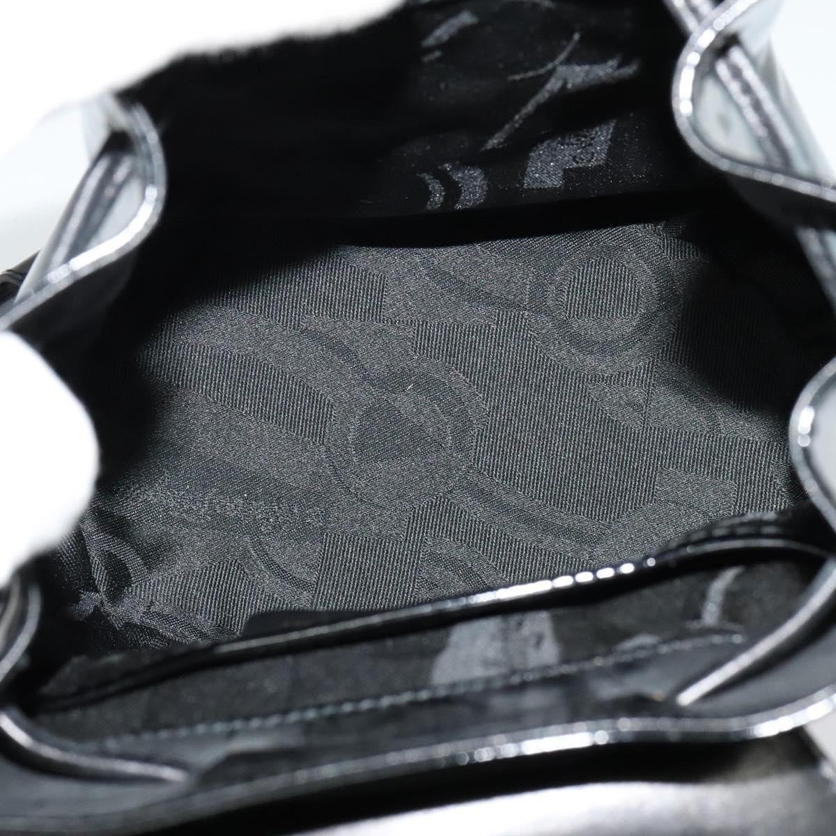 Salvatore Ferragamo Salvatore Ferragamo Gancini Backpack Patent Leather Zwart