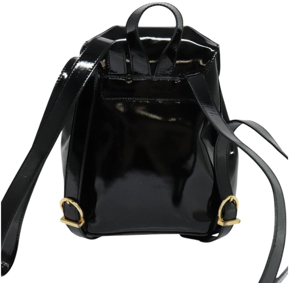 Salvatore Ferragamo Salvatore Ferragamo Gancini Backpack Patent Leather Zwart