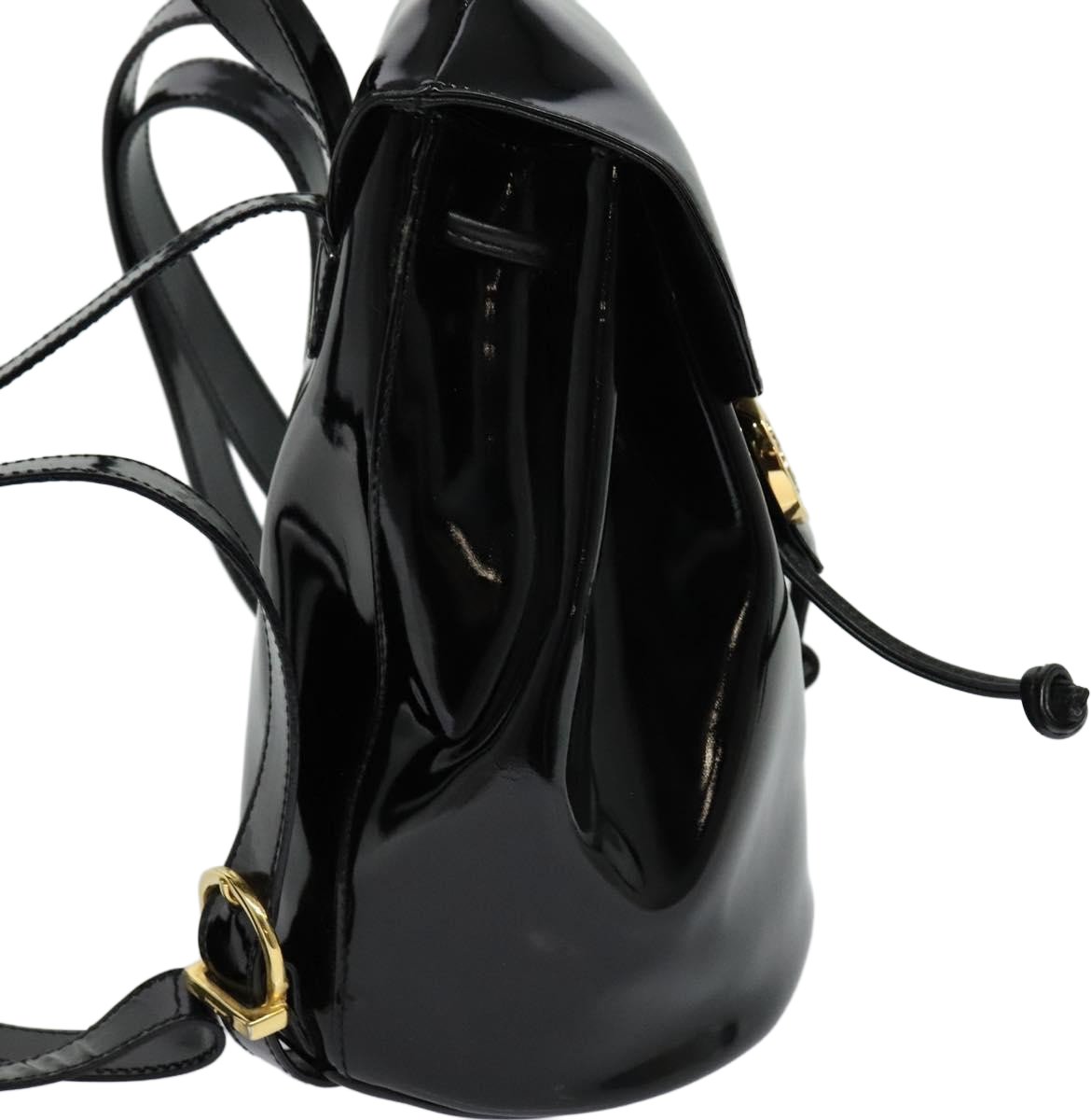 Salvatore Ferragamo Salvatore Ferragamo Gancini Backpack Patent Leather Zwart