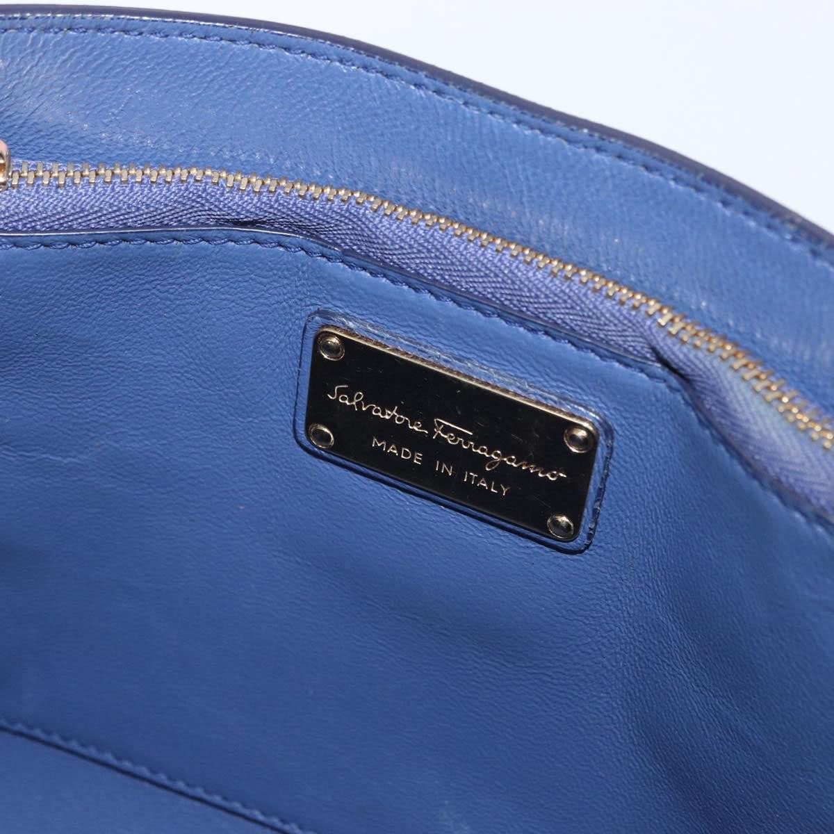 Salvatore Ferragamo Abbey Shoulder Bag Leather Navy