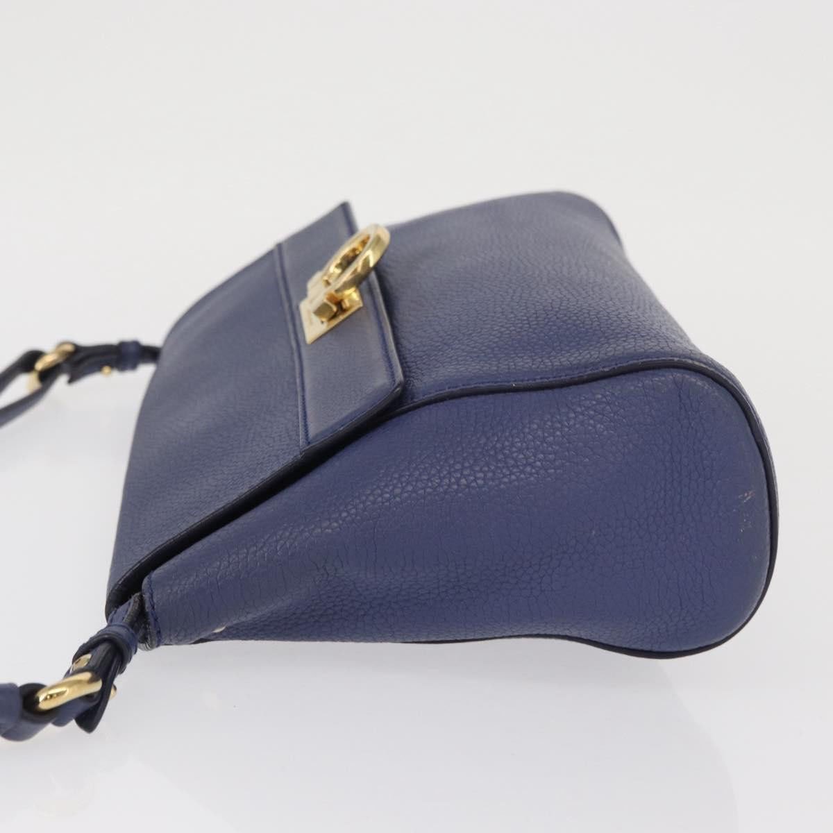 Salvatore Ferragamo Abbey Shoulder Bag Leather Navy