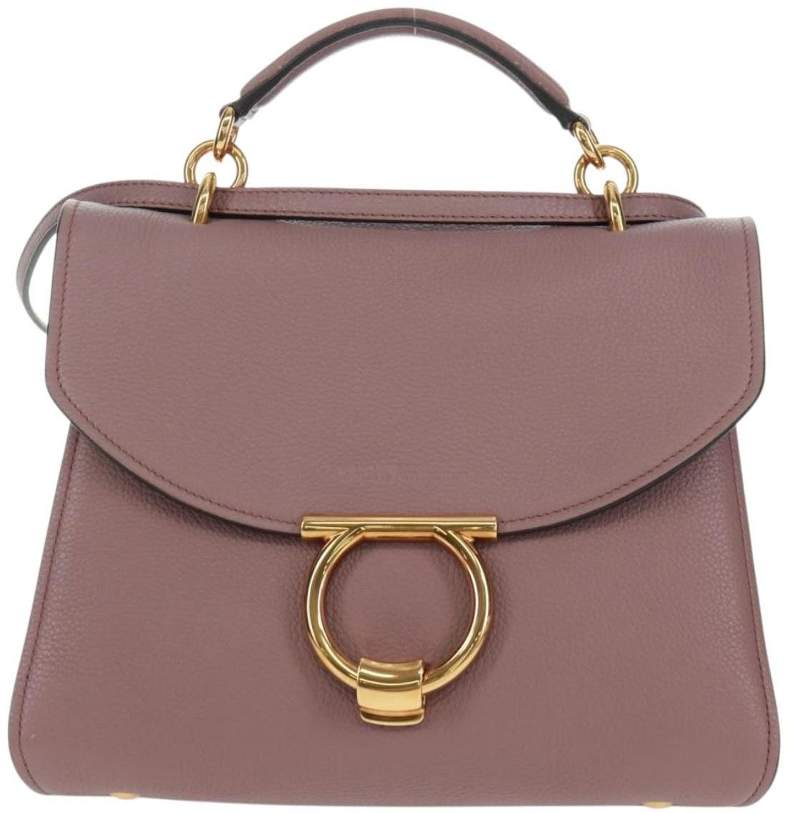 Salvatore Ferragamo Salvatore Ferragamo Margot Satchel Leather Large Paars