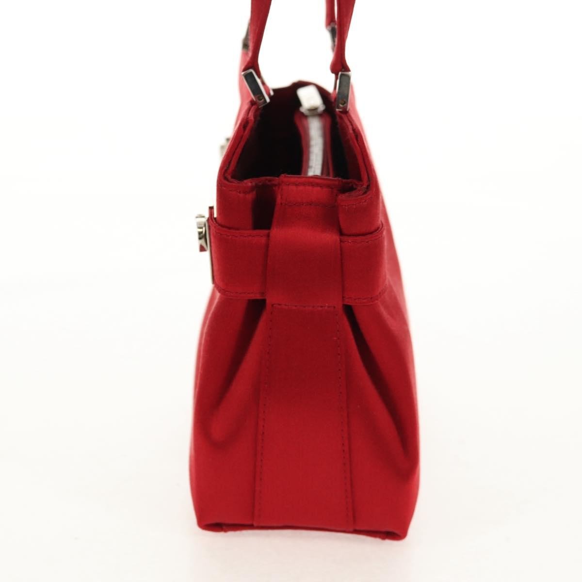 Salvatore Ferragamo Salvatore Ferragamo Double Gancini Side Buckle Tote Satin Rood