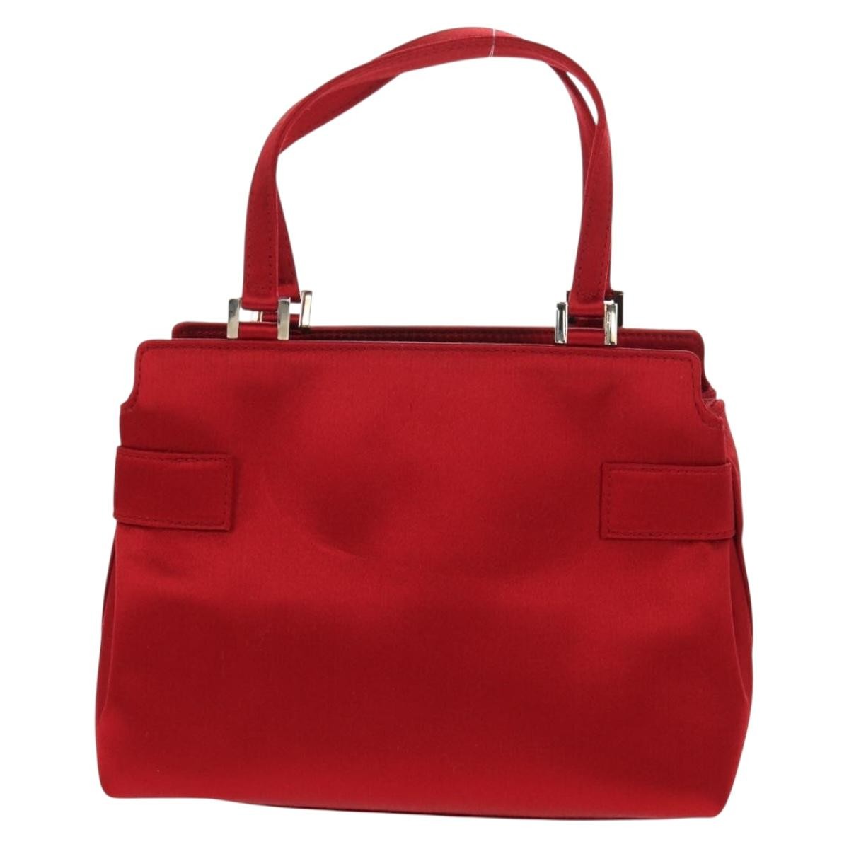Salvatore Ferragamo Salvatore Ferragamo Double Gancini Side Buckle Tote Satin Rood