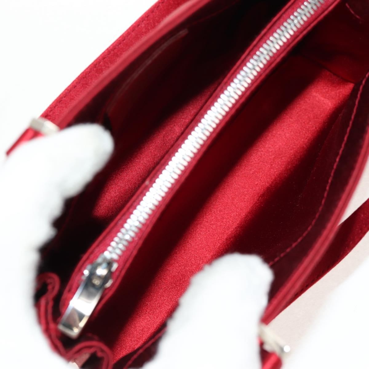 Salvatore Ferragamo Salvatore Ferragamo Double Gancini Side Buckle Tote Satin Rood