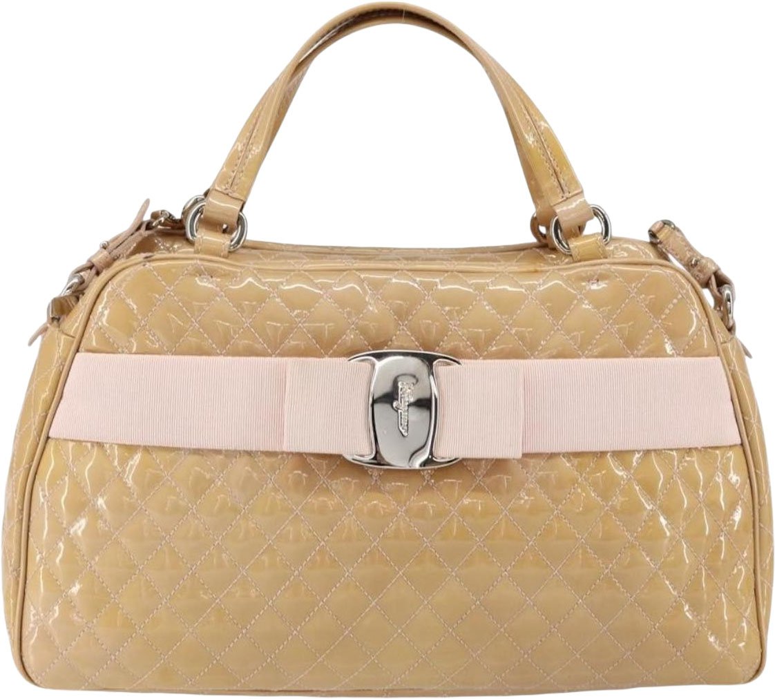 Salvatore Ferragamo Vala Patent leather Beige