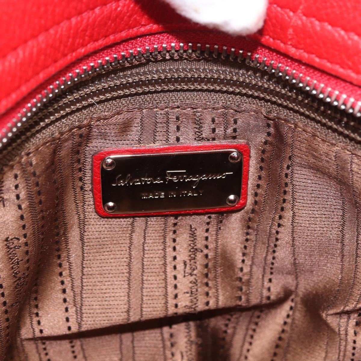 Salvatore Ferragamo Sofia Satchel Grainy Leather Large Rood