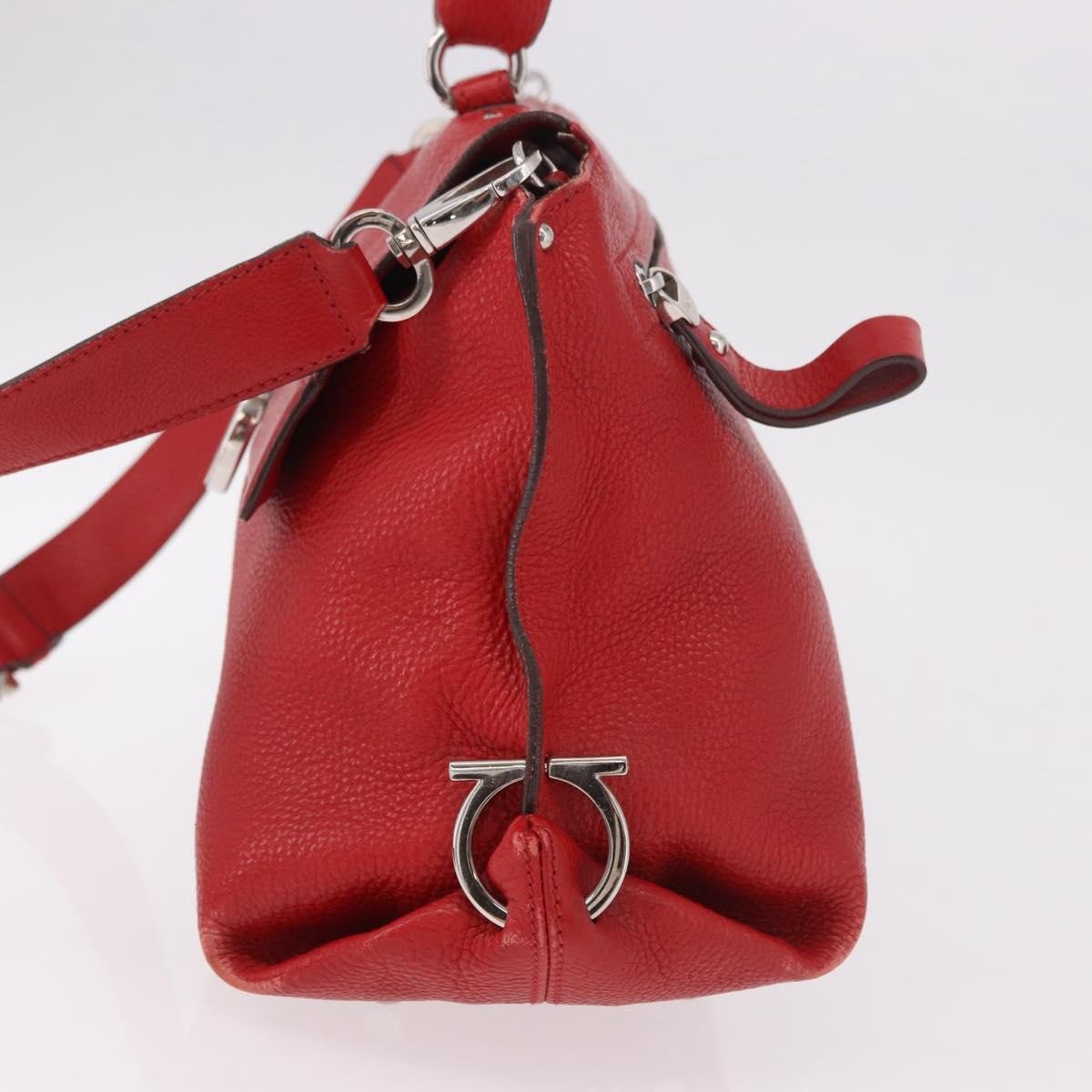 Salvatore Ferragamo Sofia Satchel Grainy Leather Large Rood