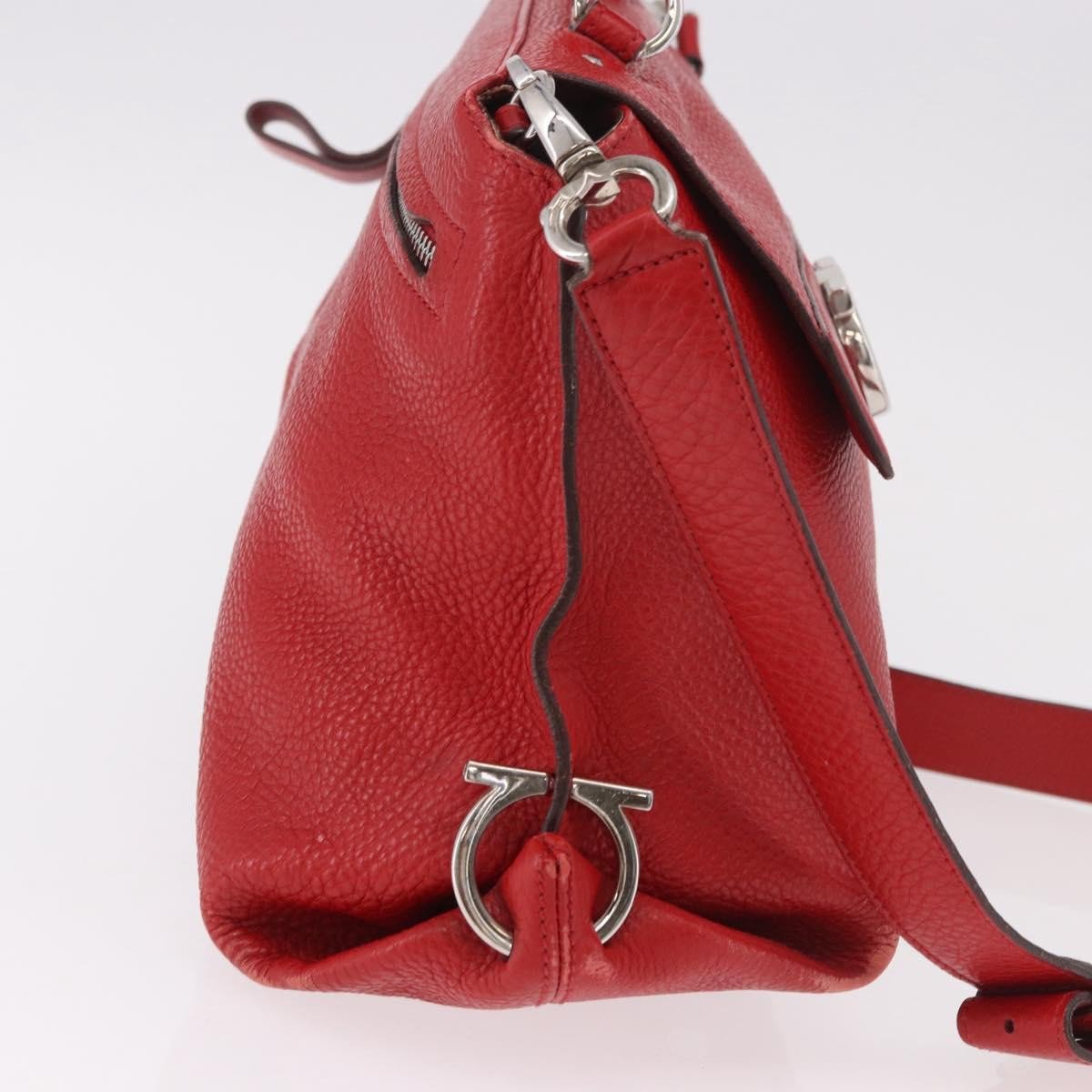 Salvatore Ferragamo Sofia Satchel Grainy Leather Large Rood