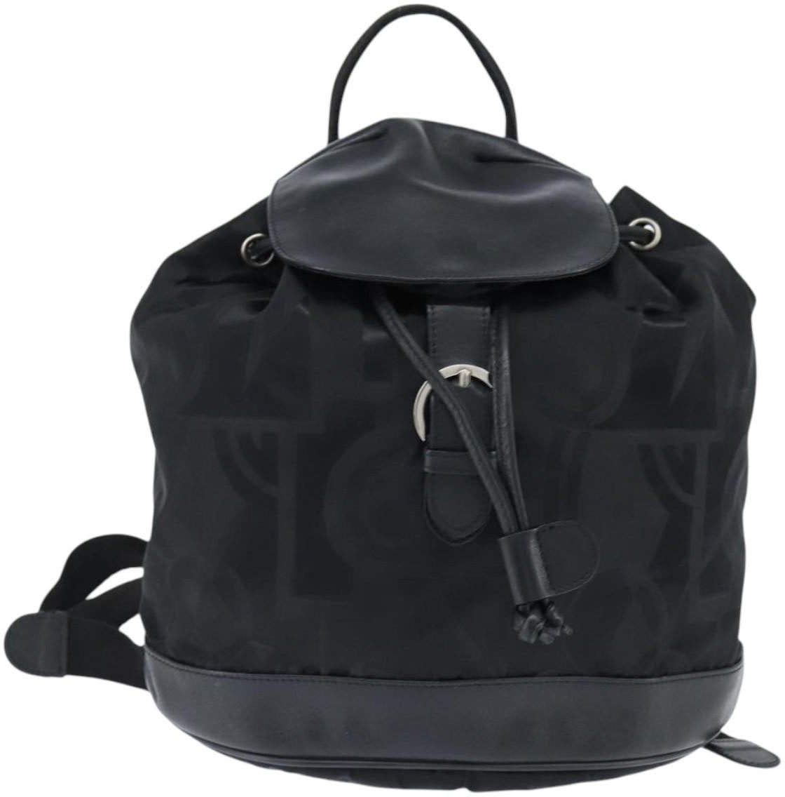 Salvatore Ferragamo Salvatore Ferragamo Flap Buckle Backpack Printed Neoprene Zwart