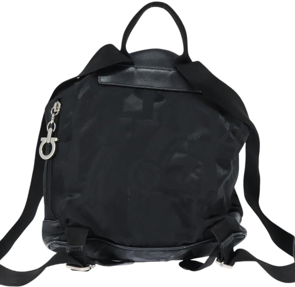 Salvatore Ferragamo Salvatore Ferragamo Flap Buckle Backpack Printed Neoprene Zwart