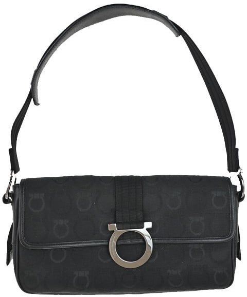 Salvatore Ferragamo Gancini Canvas Zwart