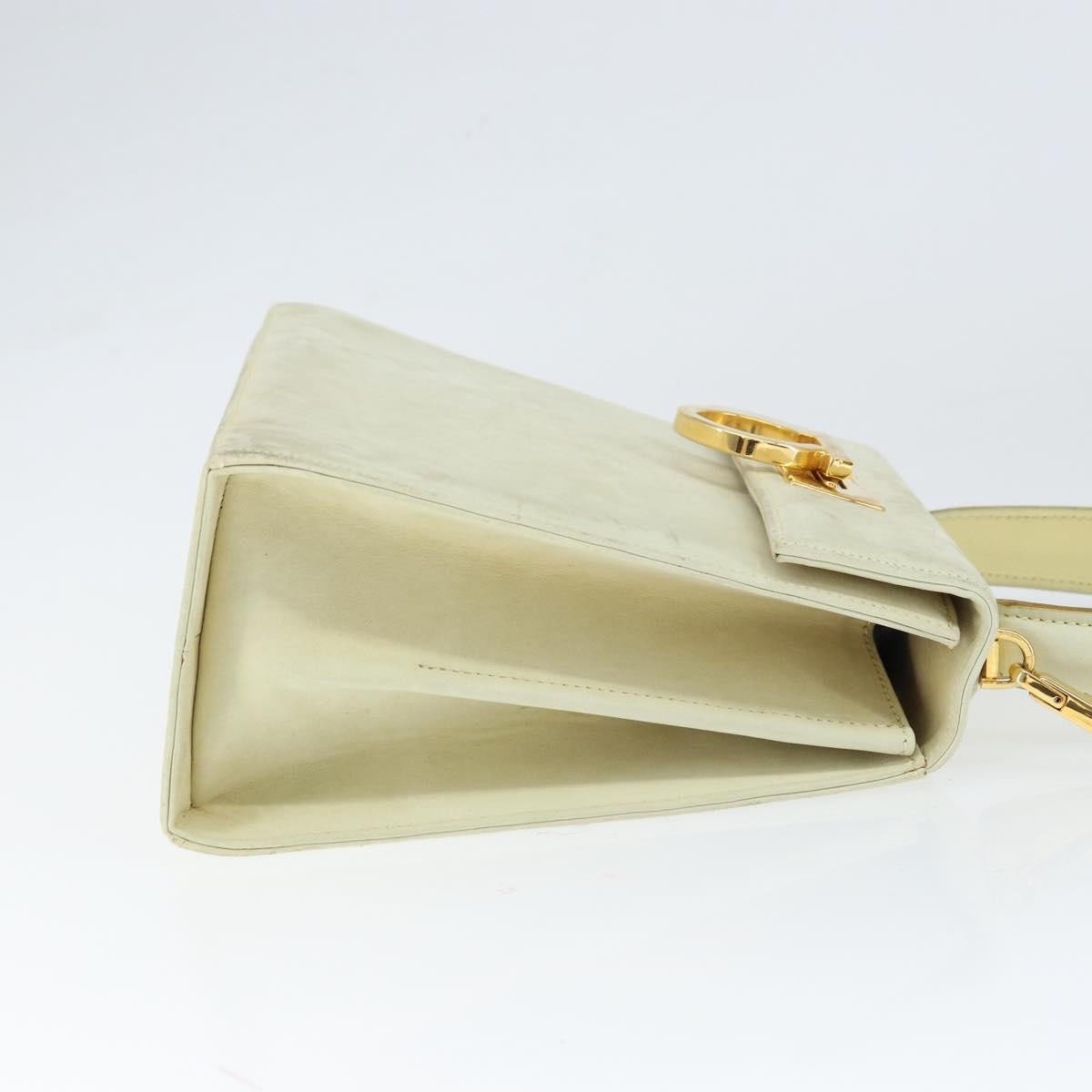 Salvatore Ferragamo Salvatore Ferragamo Gancini Convertible Top Handle Bag Suede Mini Beige