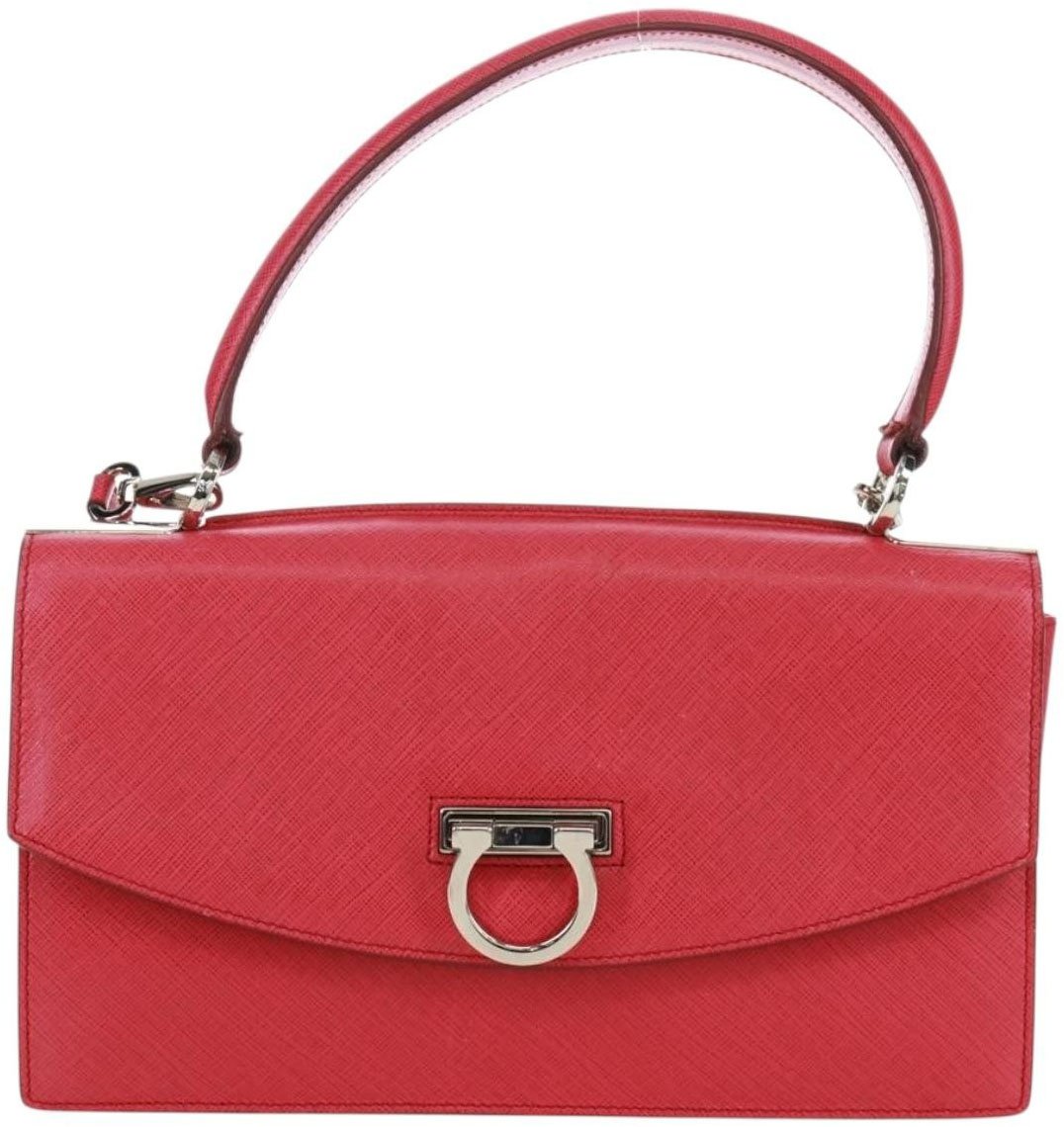 Salvatore Ferragamo Salvatore Ferragamo Gancini Convertible Top Handle Bag Saffiano Leather East West Roze