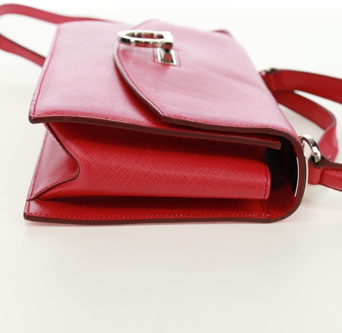 Salvatore Ferragamo Salvatore Ferragamo Gancini Convertible Top Handle Bag Saffiano Leather East West Roze