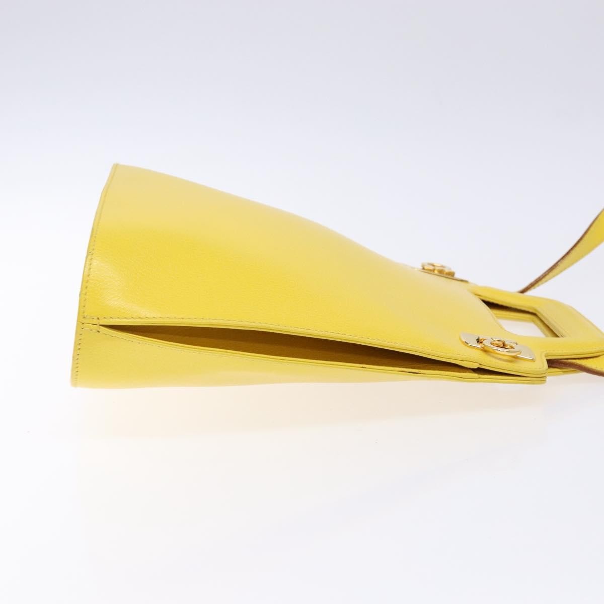 Salvatore Ferragamo Salvatore Ferragamo Wanda Top Handle Shoulder Bag Leather East West Geel