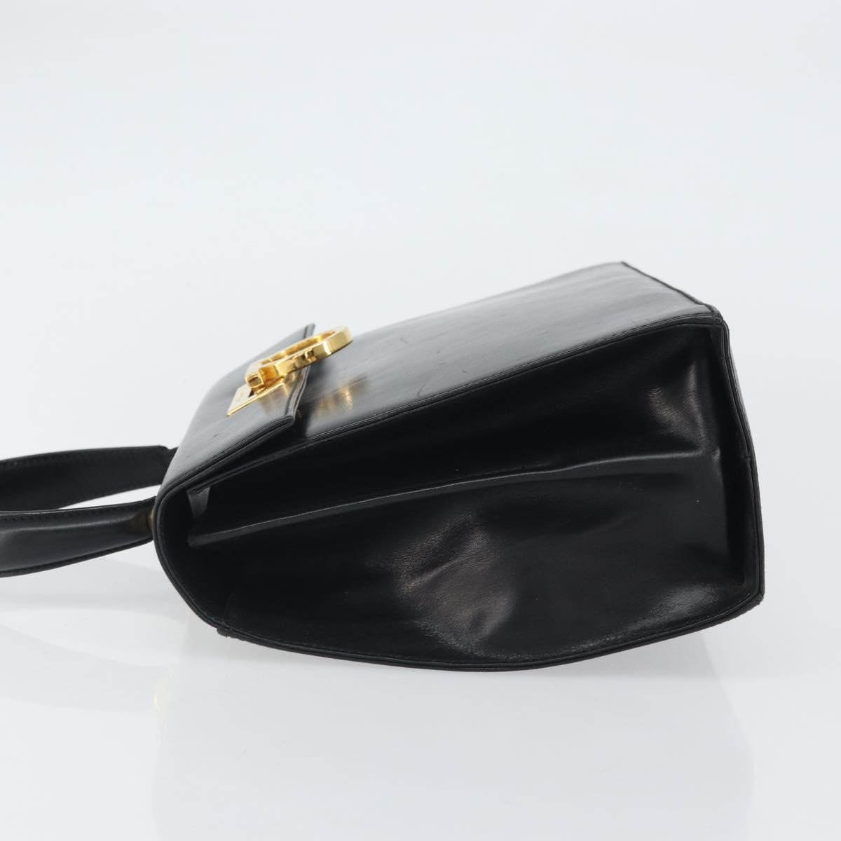 Salvatore Ferragamo Gancini Convertible Top Handle Leather Medium Zwart