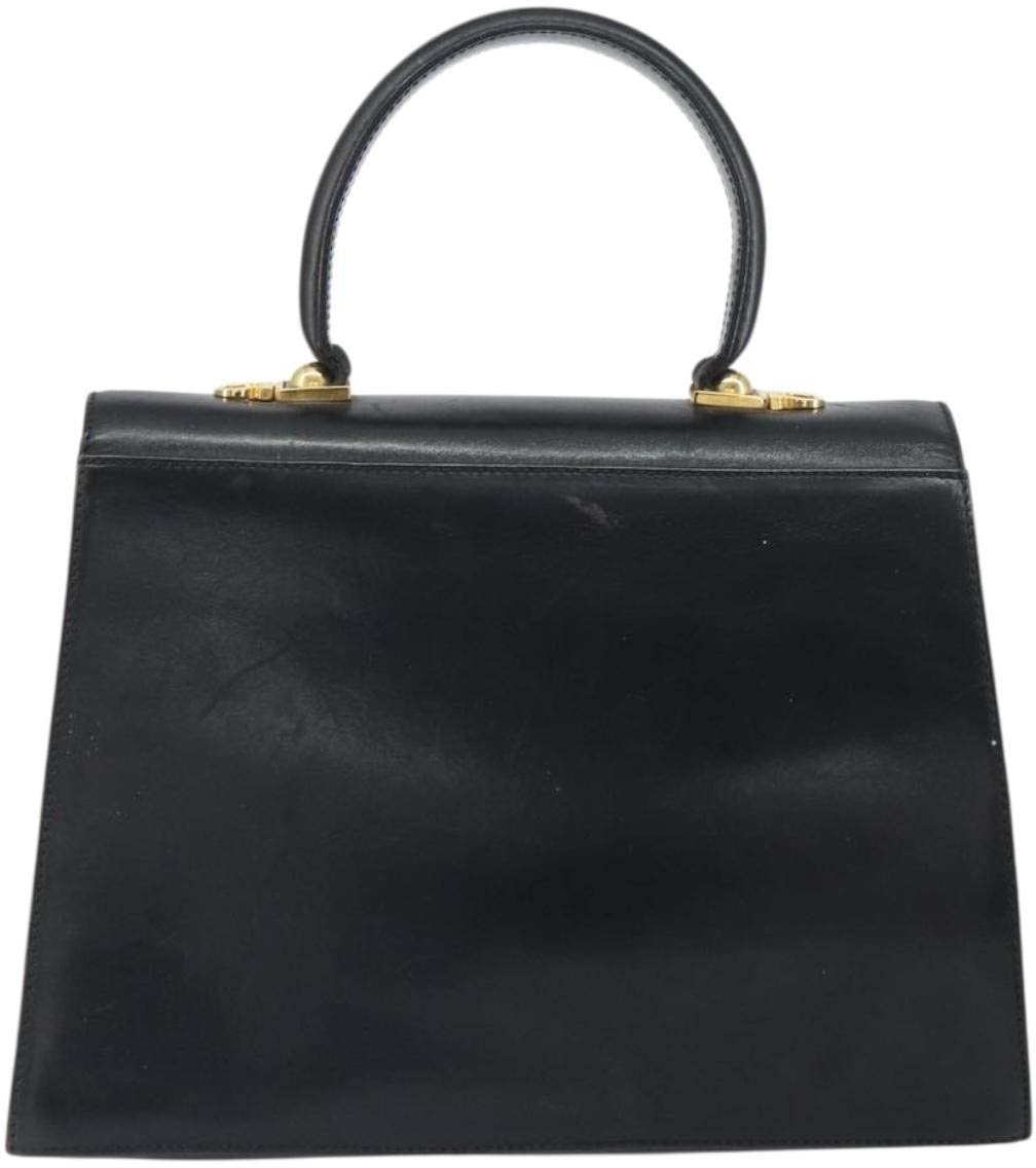 Salvatore Ferragamo Gancini Convertible Top Handle Leather Medium Zwart