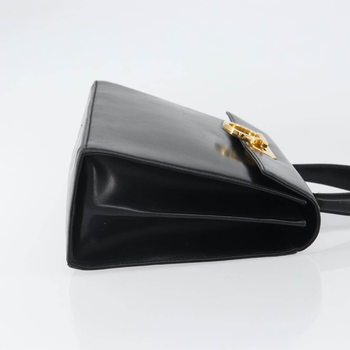 Salvatore Ferragamo Gancini Convertible Top Handle Leather Medium Zwart