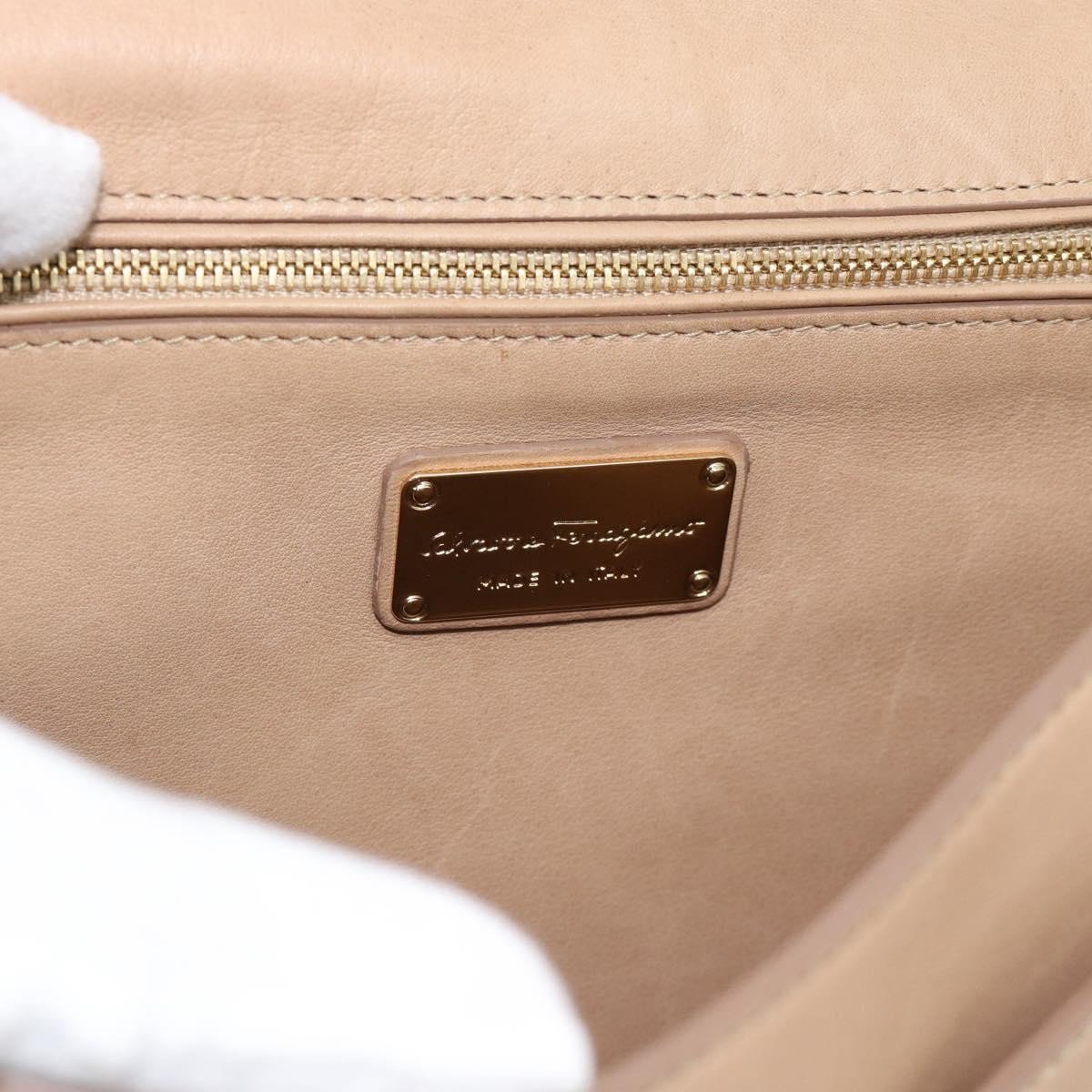 Salvatore Ferragamo Sofia Rainbow Saddle Leather Medium Beige