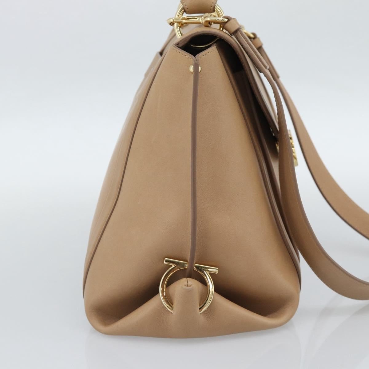 Salvatore Ferragamo Sofia Rainbow Saddle Leather Medium Beige