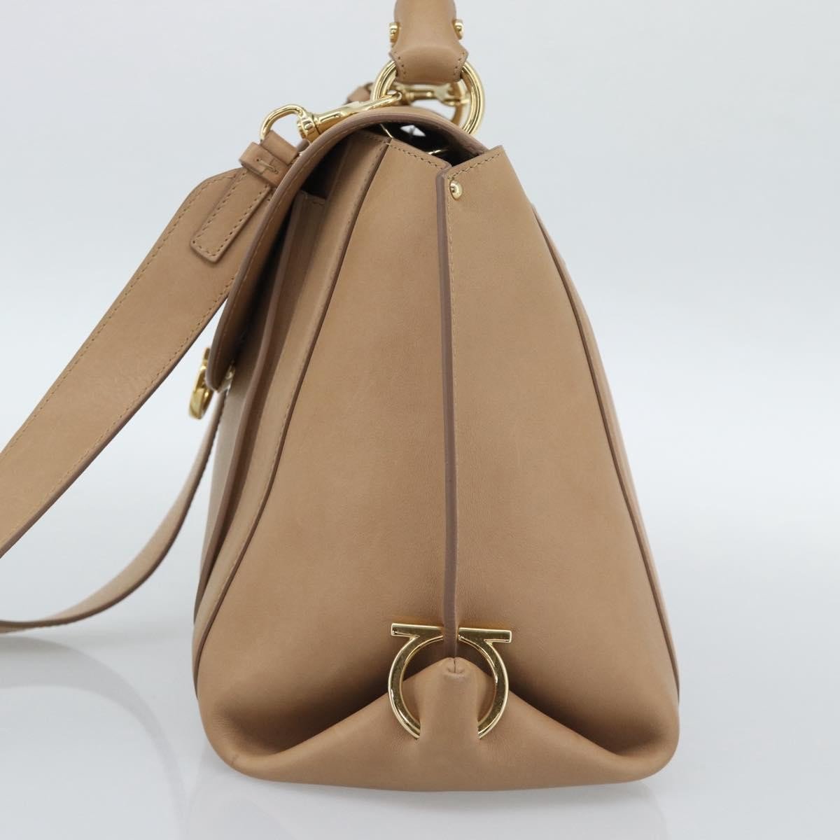 Salvatore Ferragamo Sofia Rainbow Saddle Leather Medium Beige