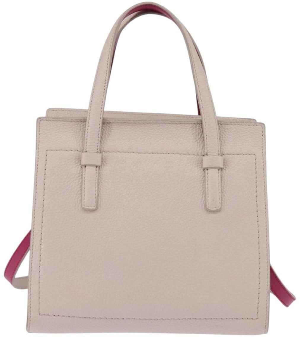 Salvatore Ferragamo Salvatore Ferragamo Amy Tote Pebbled Leather Small Beige