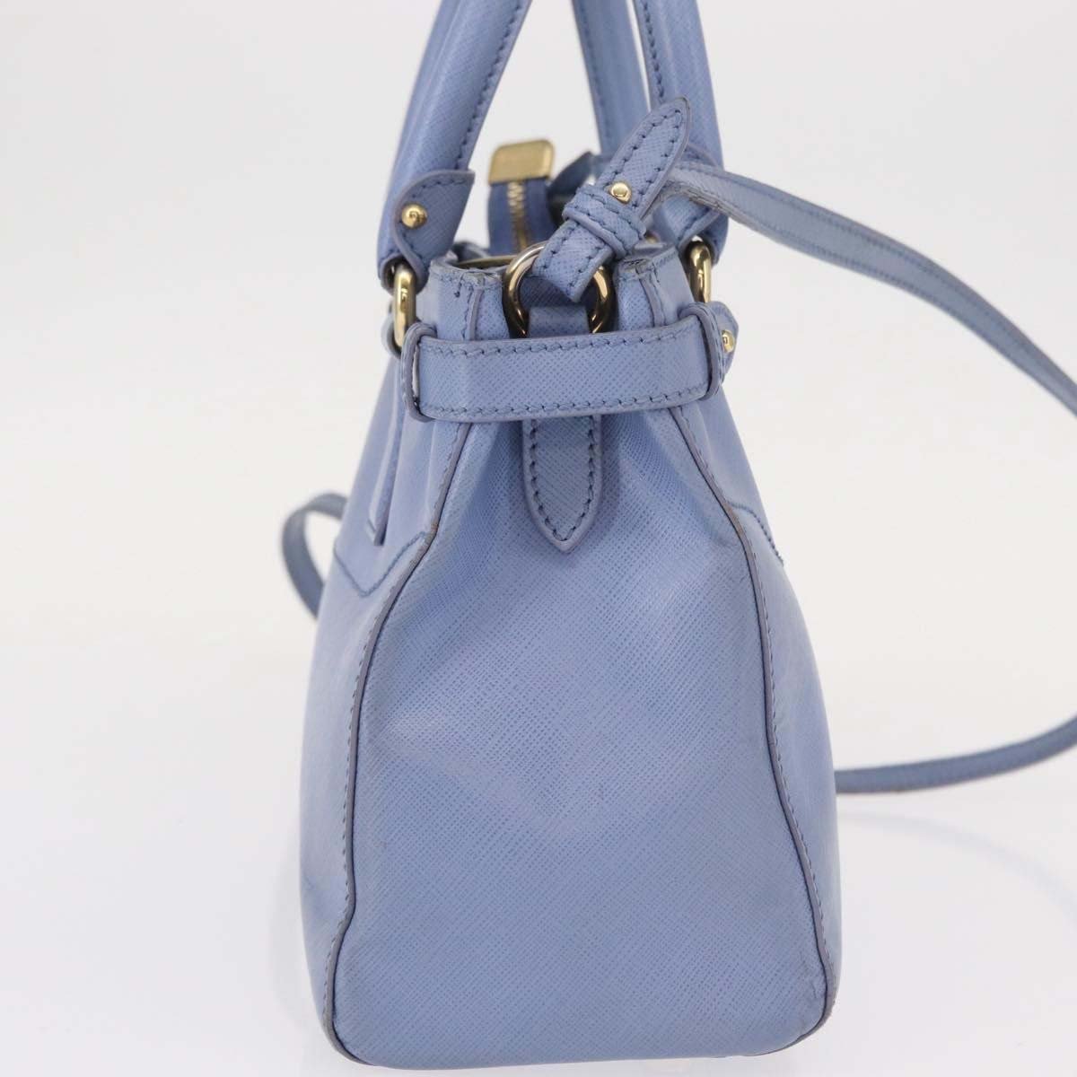 Salvatore Ferragamo Beky Tote Saffiano Leather Small Blauw