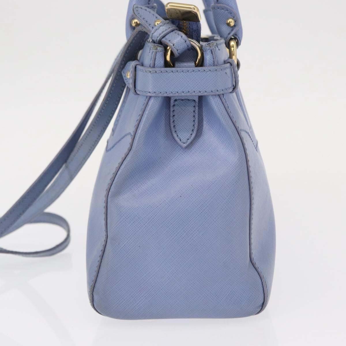 Salvatore Ferragamo Beky Tote Saffiano Leather Small Blauw