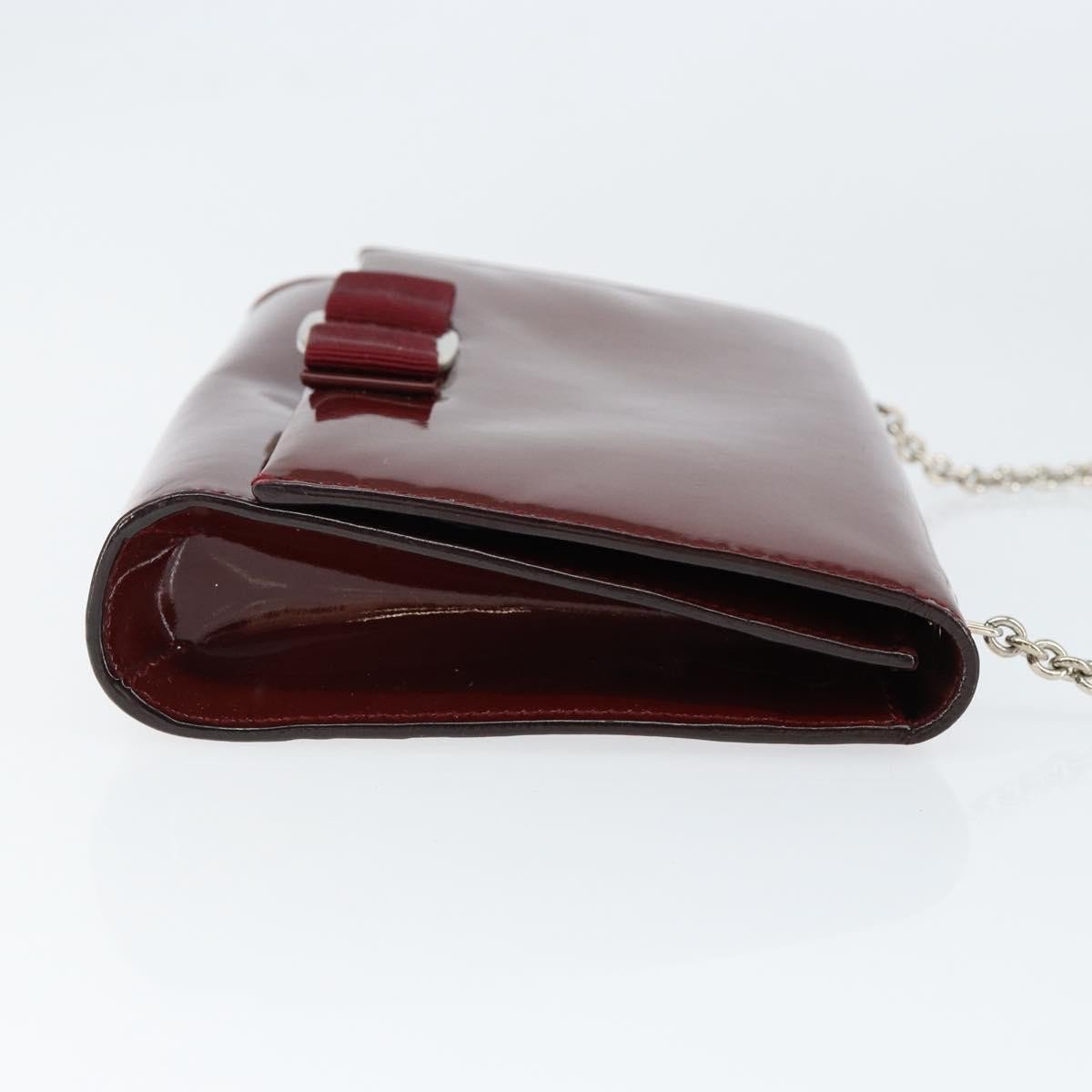 Salvatore Ferragamo Vala Chain Shoulder bag Patent leather Rood