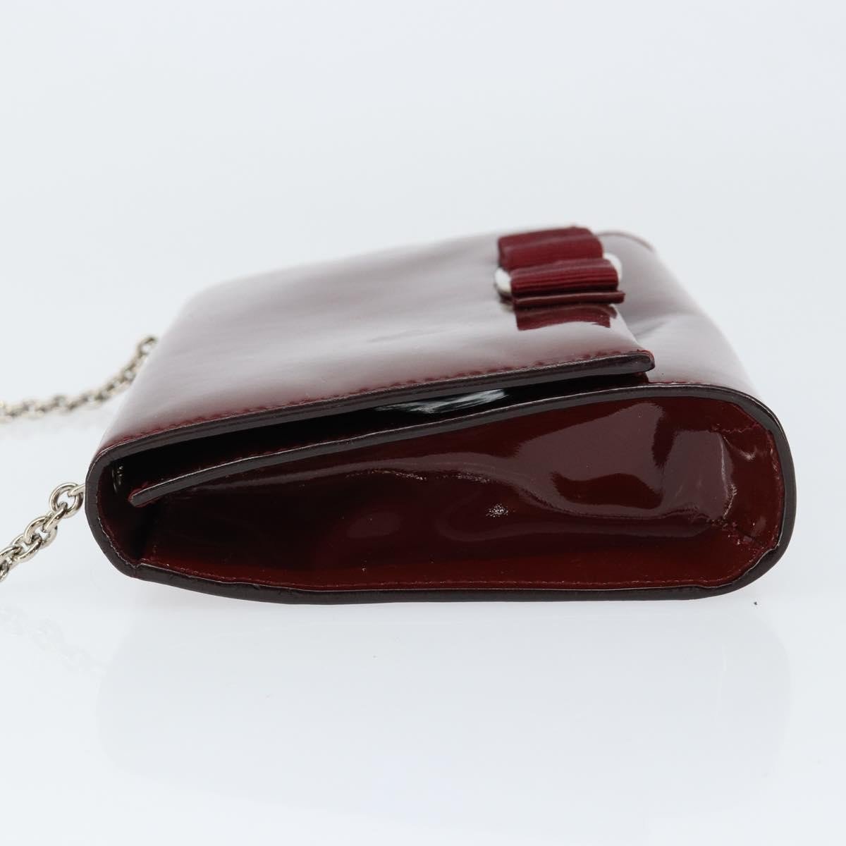 Salvatore Ferragamo Vala Chain Shoulder bag Patent leather Rood