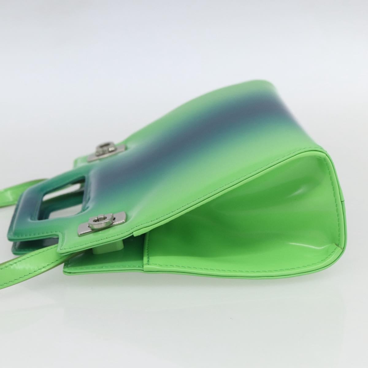 Salvatore Ferragamo Salvatore Ferragamo Wanda Top Handle Shoulder Bag Gradient Leather Mini Groen