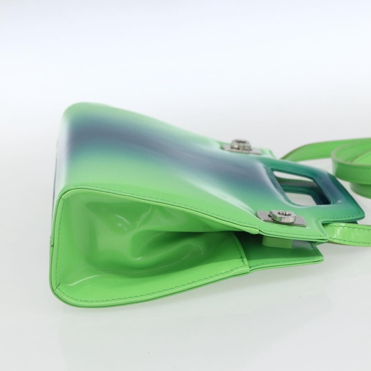 Salvatore Ferragamo Salvatore Ferragamo Wanda Top Handle Shoulder Bag Gradient Leather Mini Groen
