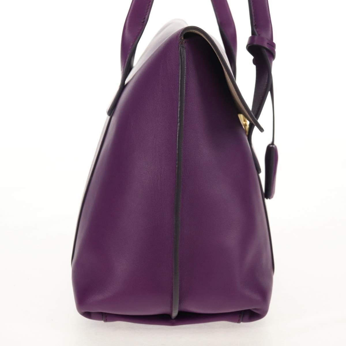 Salvatore Ferragamo Salvatore Ferragamo Gancini Lock Flap Tote Leather Medium Paars