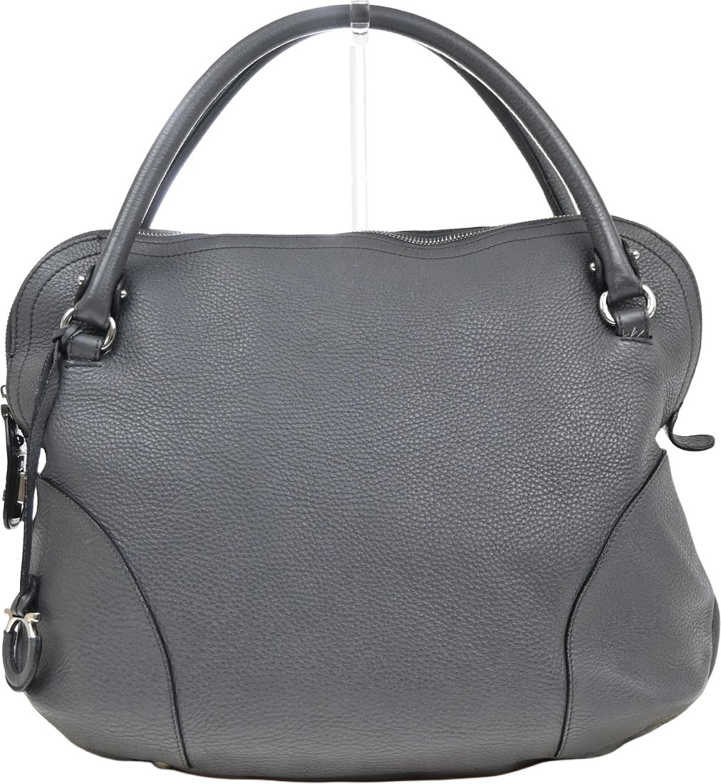Salvatore Ferragamo Salvatore Ferragamo Bonaria Satchel Leather Large Grijs