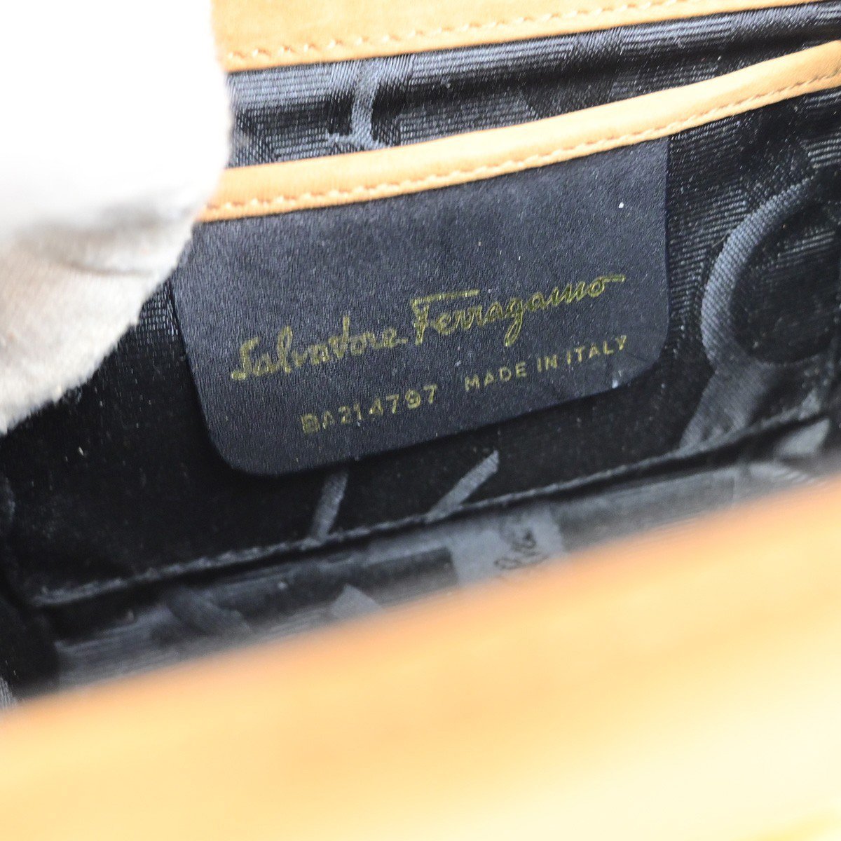 Salvatore Ferragamo Gancini Flap Suede Beige