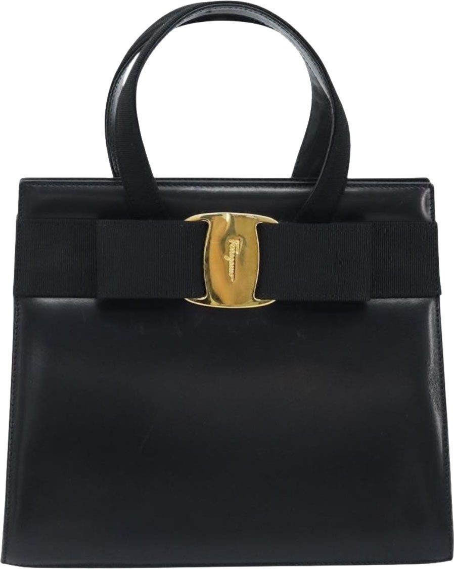 Salvatore Ferragamo Convertible Vara Bow Tote Leather Small Bruin