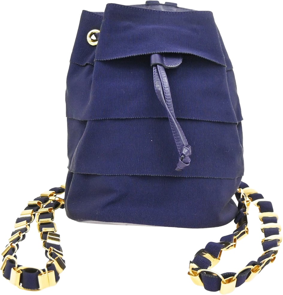Salvatore Ferragamo Salvatore Ferragamo Vara Chain Backpack Canvas Paars
