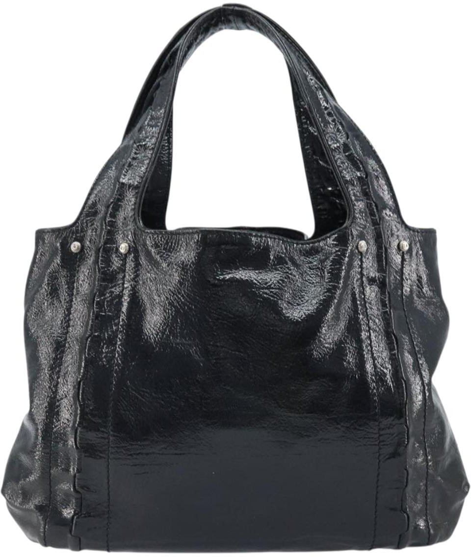 Salvatore Ferragamo Gancini Handle Tote Leather Large Zwart