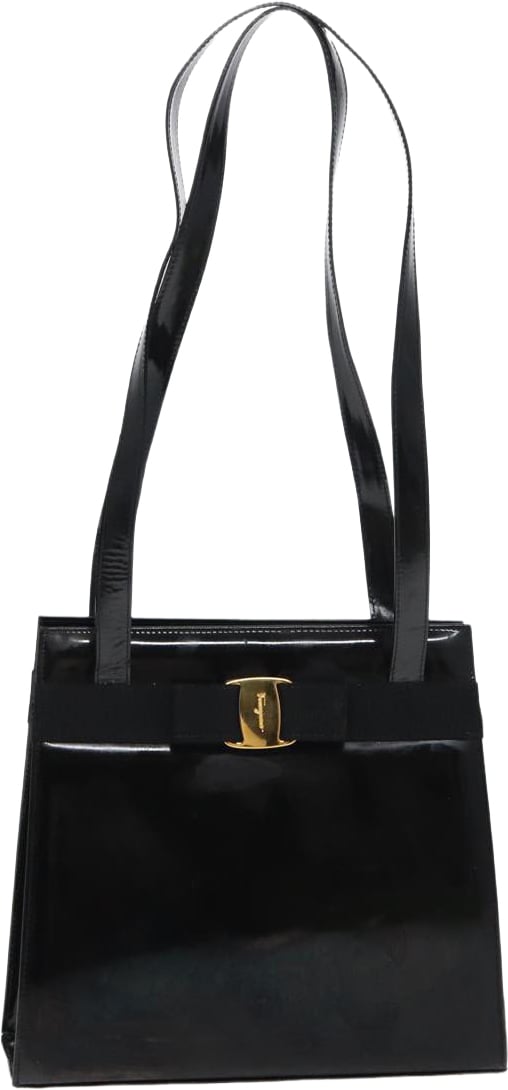 Salvatore Ferragamo Vara Patent Leather Zwart