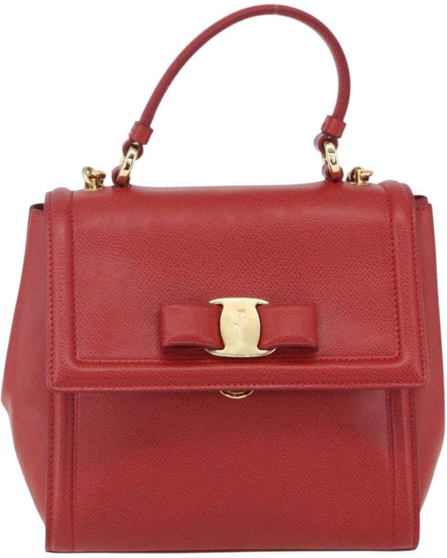 Salvatore Ferragamo Carrie Vara Saffiano Leather Small Rood