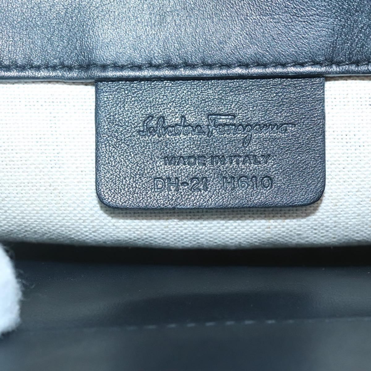 Salvatore Ferragamo Salvatore Ferragamo Studio Satchel Gancini Jacquard and Leather Medium Zwart