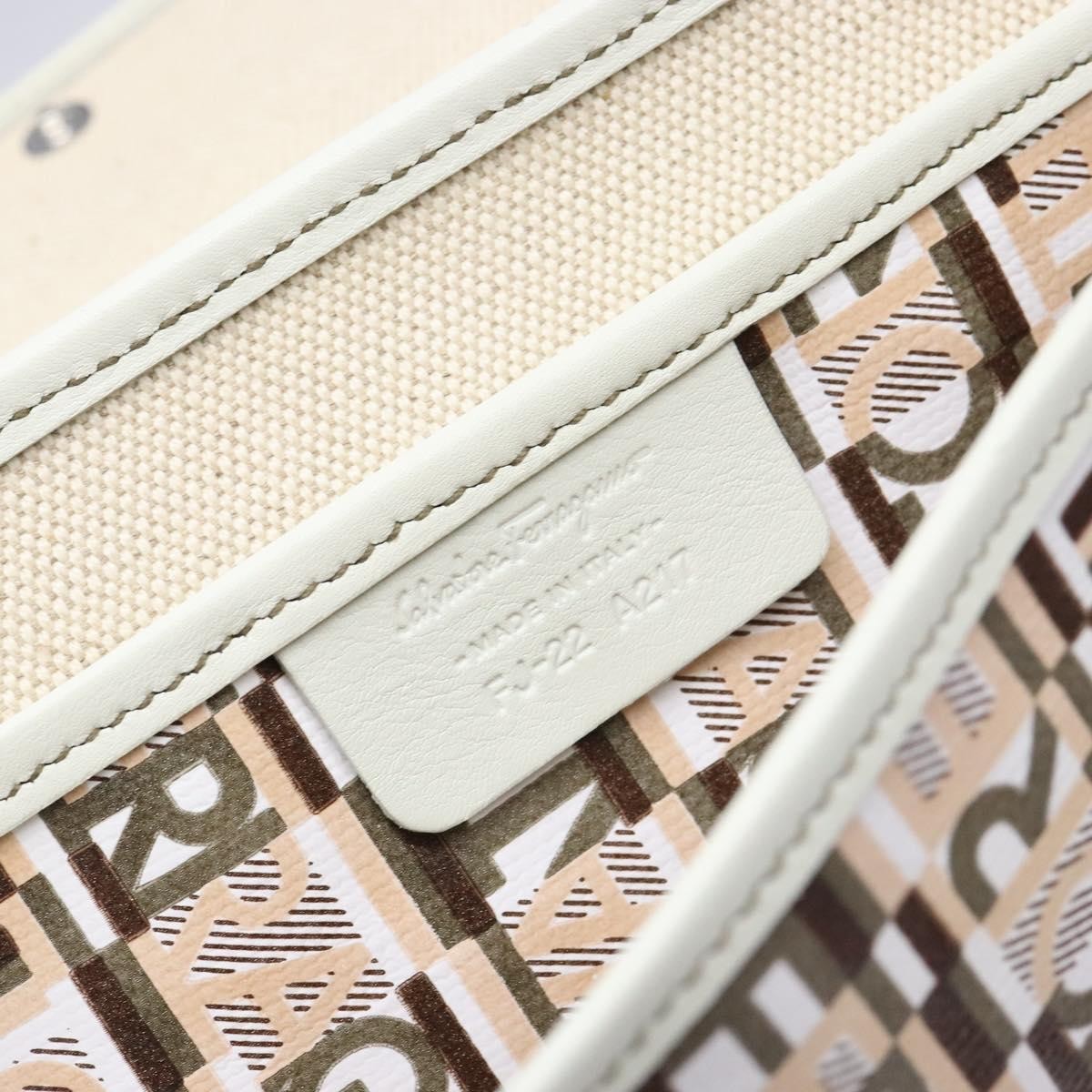 Salvatore Ferragamo Vintage clutch Bag Canvas Beige