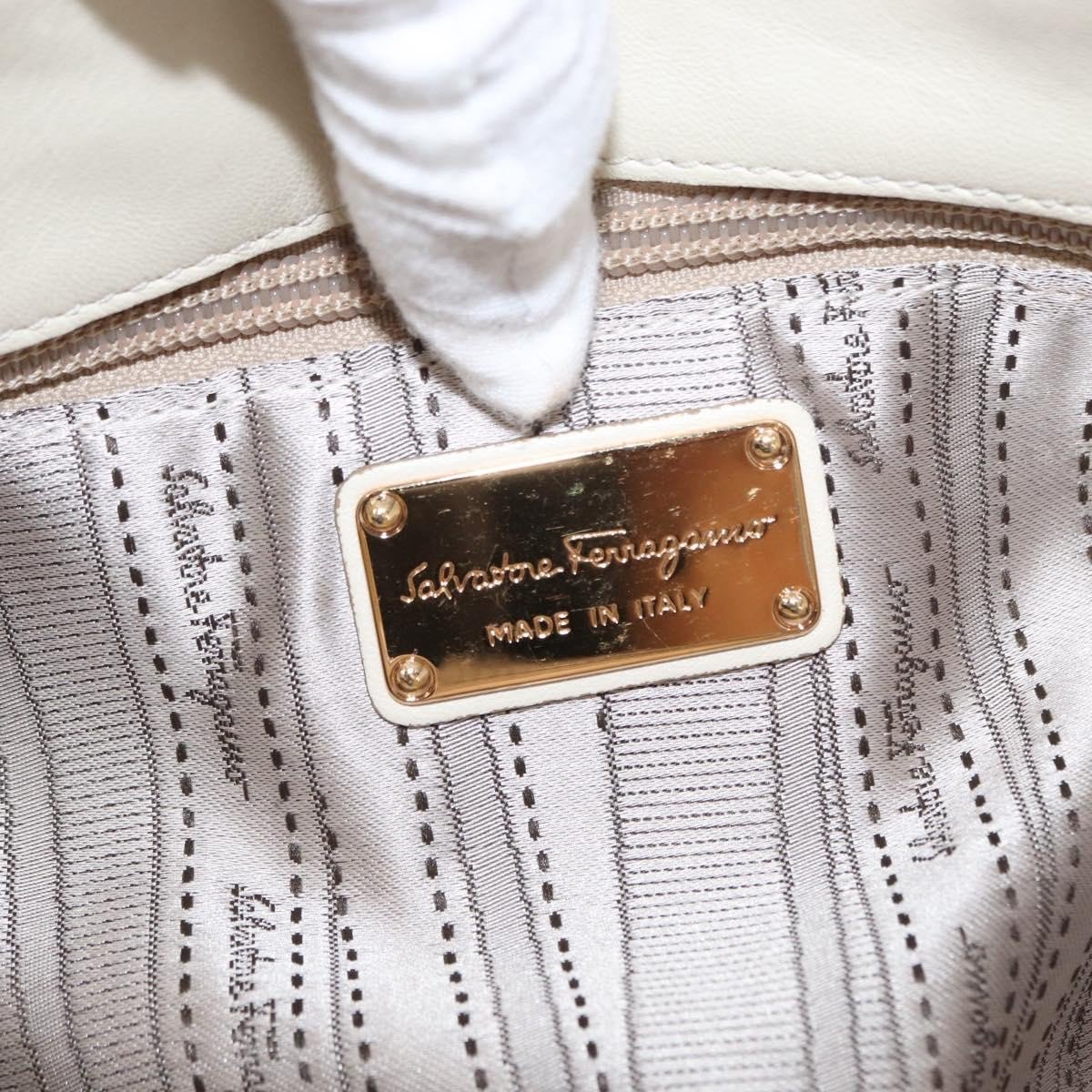 Salvatore Ferragamo Betulla Chain Tote Leather Small Wit