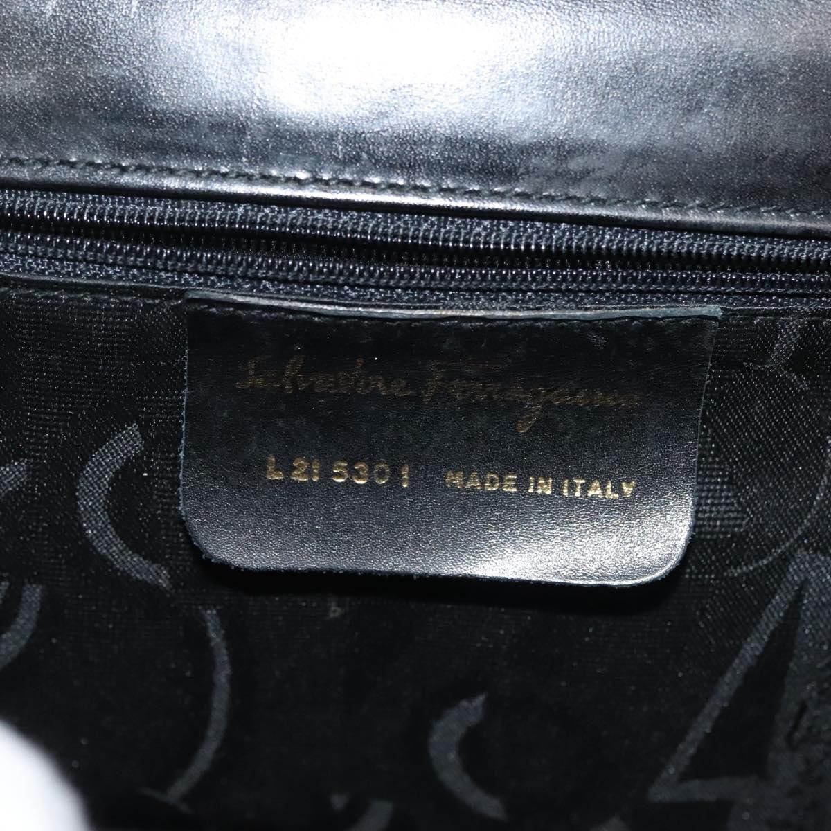 Salvatore Ferragamo Vala Leather Zwart