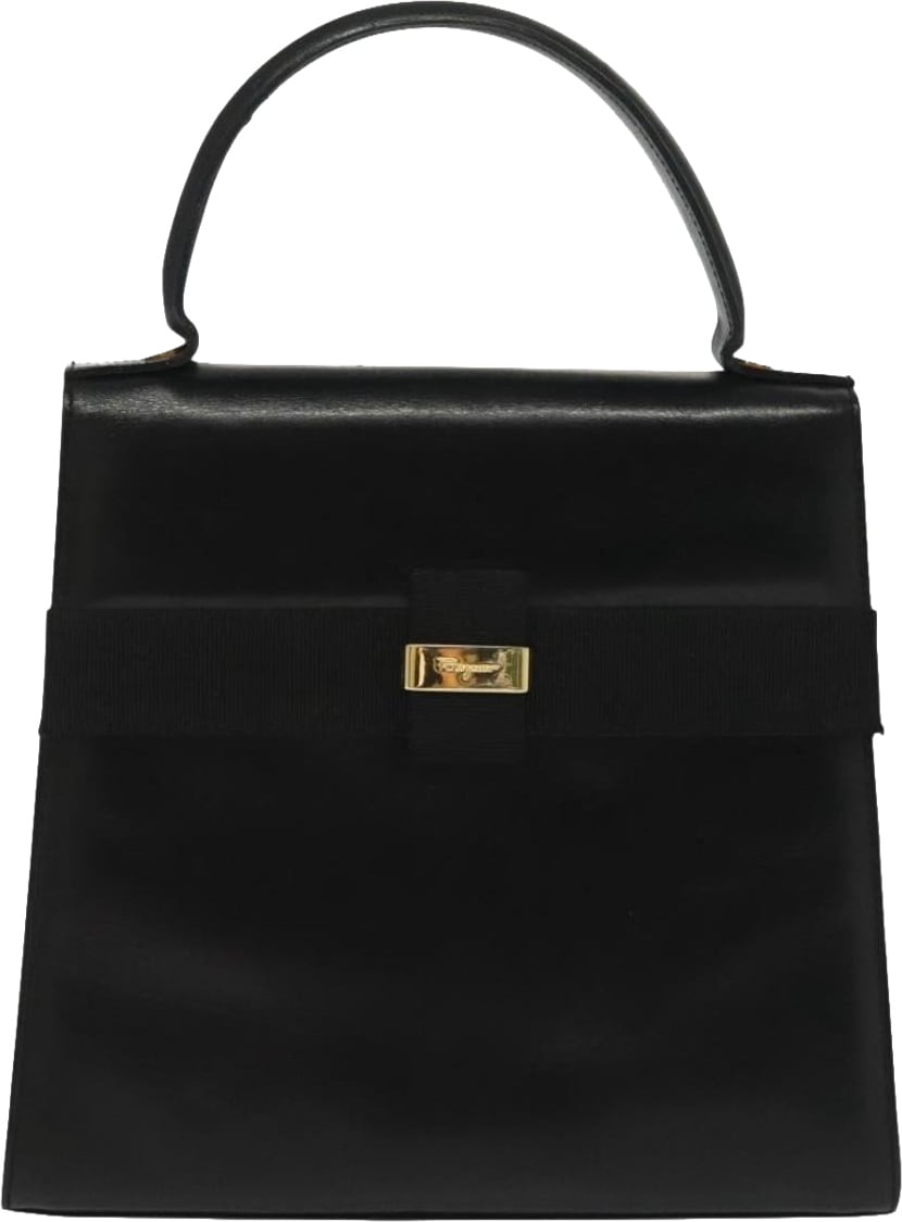 Salvatore Ferragamo Vala Leather Zwart