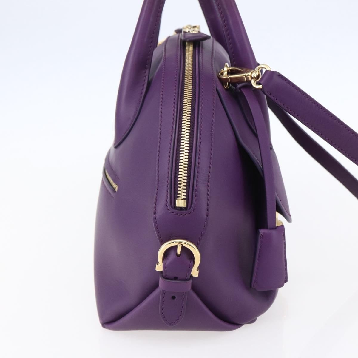 Salvatore Ferragamo Salvatore Ferragamo Vintage Fiamma Satchel Leather Medium Paars