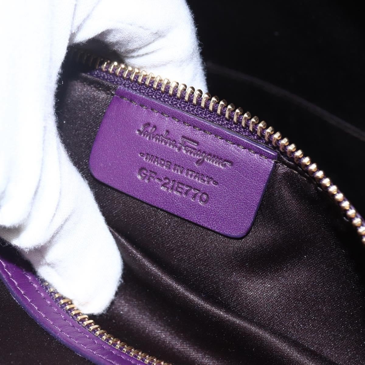 Salvatore Ferragamo Salvatore Ferragamo Vintage Fiamma Satchel Leather Medium Paars