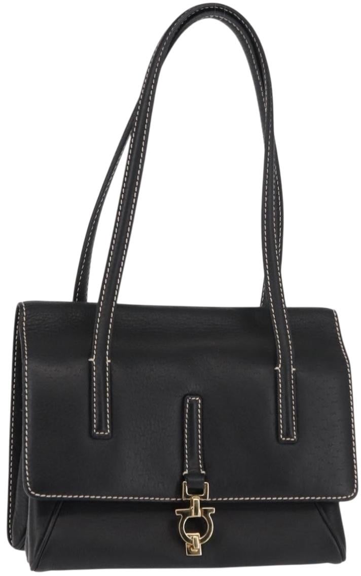 Salvatore Ferragamo Salvatore Ferragamo Flap Shoulder Bag Leather Zwart