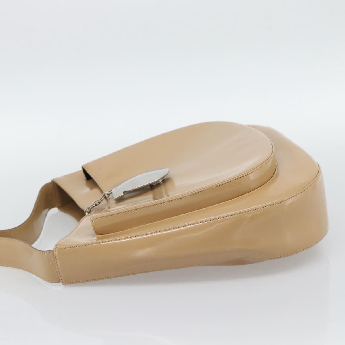 Salvatore Ferragamo Gancini Patent Leather Beige